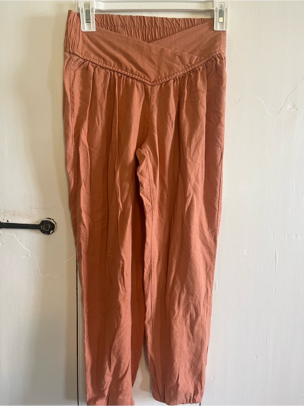 Rust-Tone V-Waist Wide Leg Pants